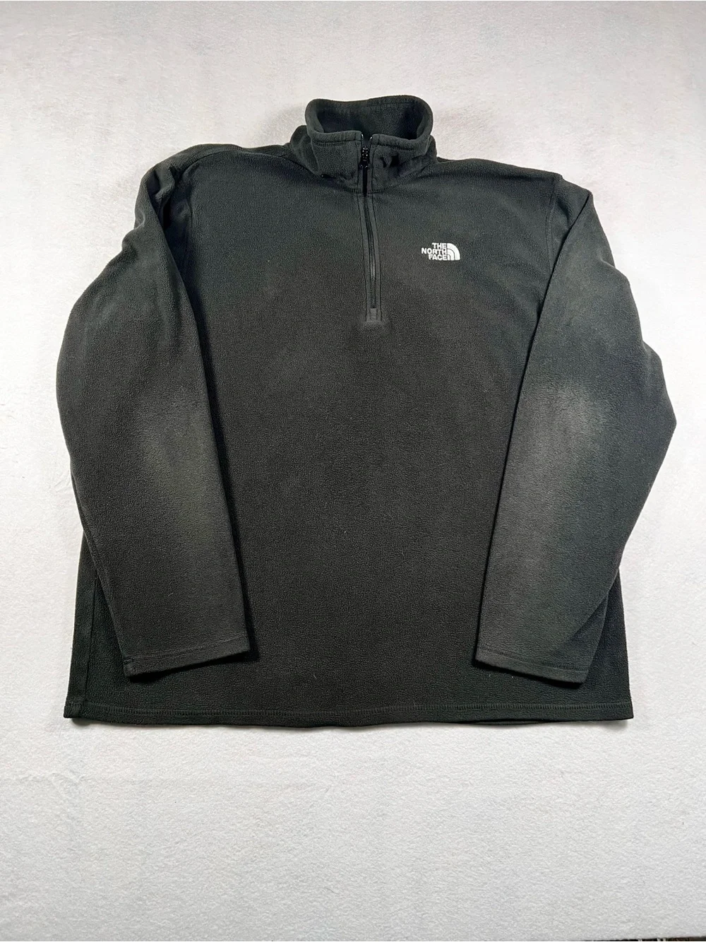 The North Face Men L Black Polartec Fleece 1/4 Zip Pullover Hiking Outdoor